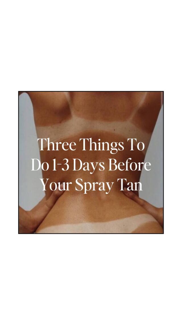 EXFOLIATE

Why: Exfoliating removes dead skin cells, which helps the spray tan adhere more evenly to your skin.

How: Use a gentle exfoliating scrub or a mitt to slough off dead skin. Pay extra attention to rough areas like elbows, knees, and ankles. Avoid oil-based exfoliants as they can leave a residue that might interfere with the tanning solution.

SHAVE OR WAX

Why: Shaving or waxing before your spray tan helps avoid patchiness. If done after the spray tan, it can remove some of the tan and cause unevenness.

How: Shave at least 24 hours before your appointment to allow your pores to close, which can prevent the tanning solution from settling into them and creating dark spots. If waxing, do it at least 48 hours before to avoid any irritation or adverse reactions.

MOISTURIZE 

Why: Well-hydrated skin holds a tan better and for longer.

How: Apply a lightweight, oil-free moisturizer daily leading up to your appointment. Focus on dry areas like elbows, knees, and ankles to ensure they don't absorb too much tanning solution and turn darker than the rest of your body. Avoid using moisturizer on the day of the tan itself, as it can create a barrier.

By following these steps, you can create the ideal canvas for your spray tan, resulting in a more even, natural-looking glow! 🤍

#spraytantips #spraytan #spraytansalon #spraytanexpert